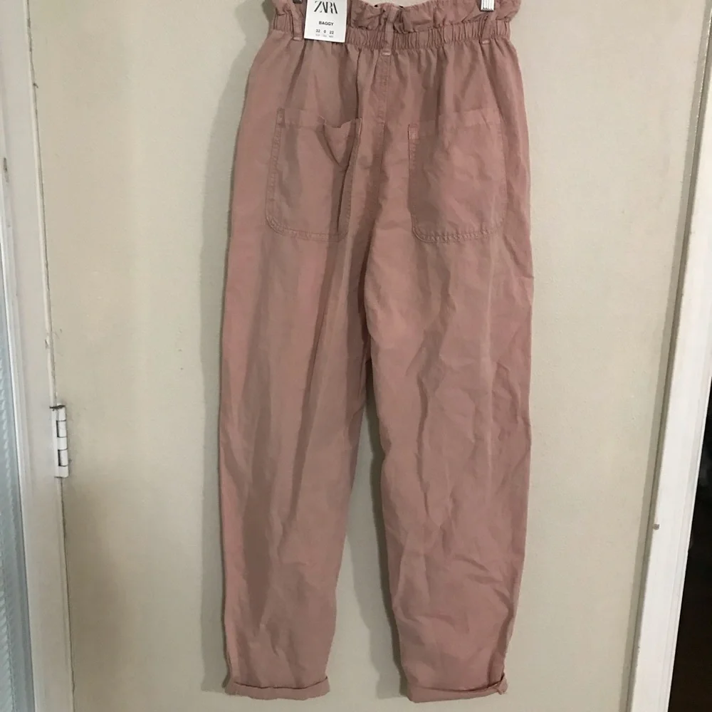 Zara baggy jogging pants size 00 Linen/cotton lose lagenlook High rise E